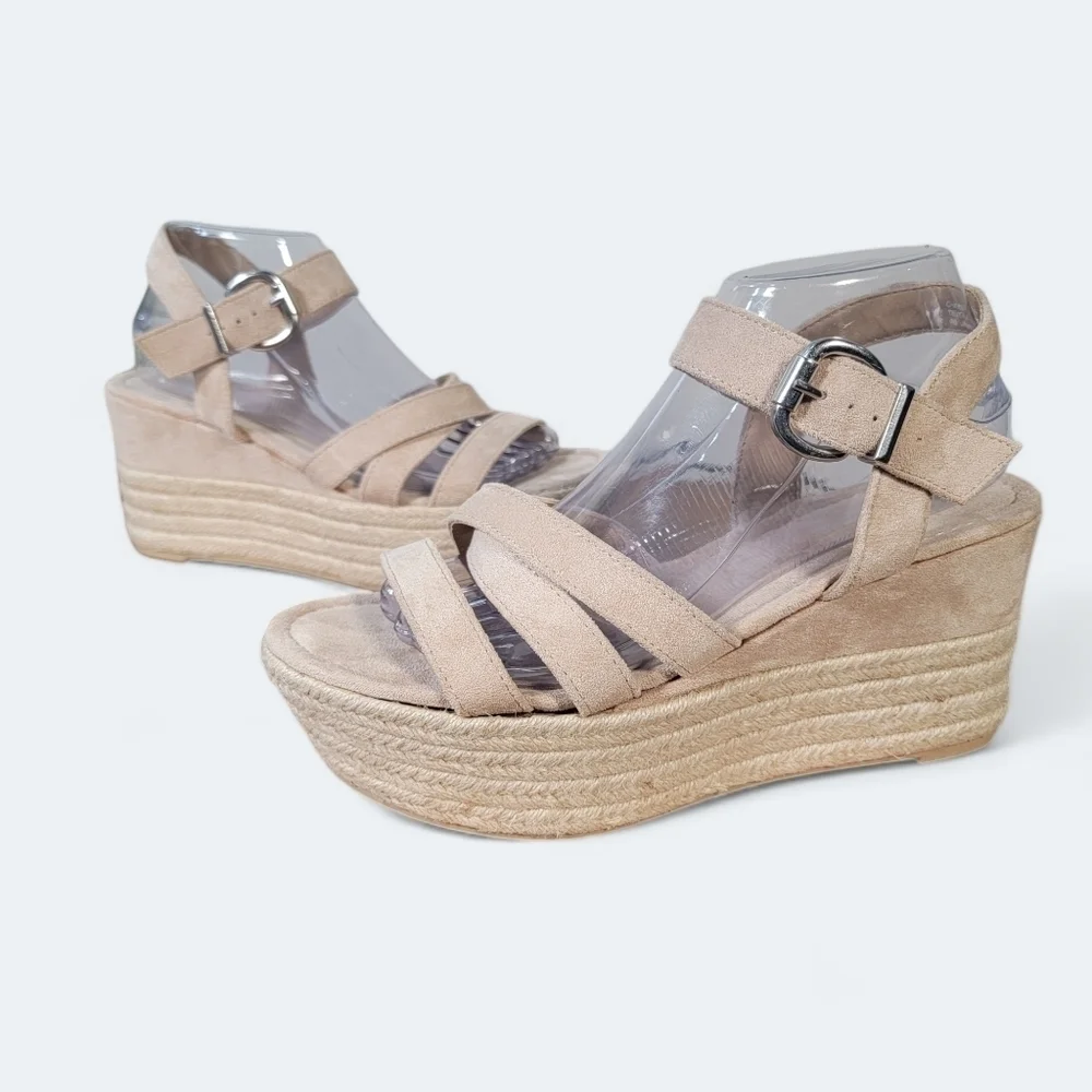 Madden NYC Charlette Strappy Sandal Wedge Espadrilles Size 8.5